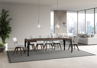 Tavolo allungabile 90x90/246 cm Paxor Noce telaio Antracite