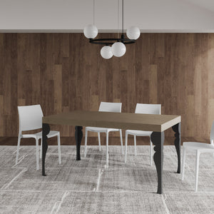 Tavolo allungabile 90x160/420 cm Paxor tortora gambe antracite