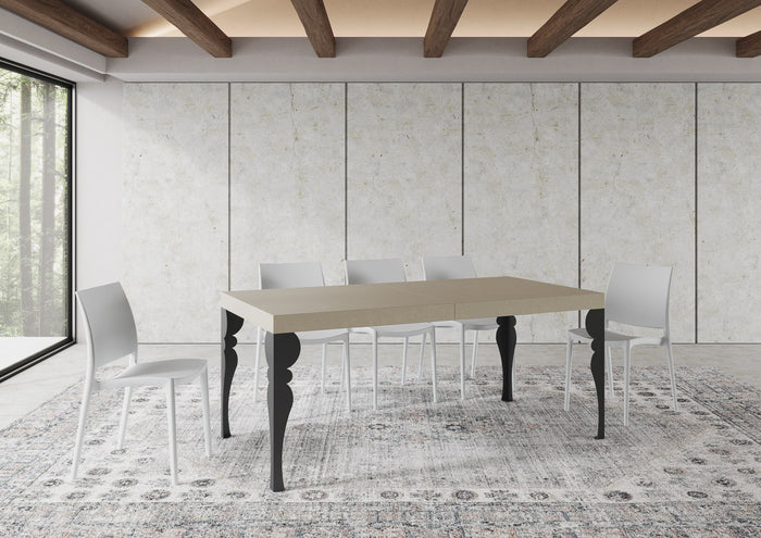 Tavolo allungabile 90x200/460 cm Paxor cashmere gambe antracite