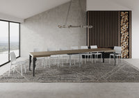 Tavolo allungabile 90x140/400 cm Paxor tortora gambe antracite