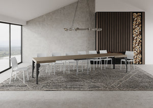 Tavolo allungabile 90x140/400 cm Paxor tortora gambe antracite