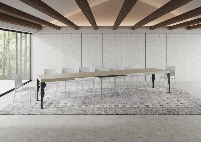 Tavolo allungabile 90x180/440 cm Paxor cashmere gambe antracite