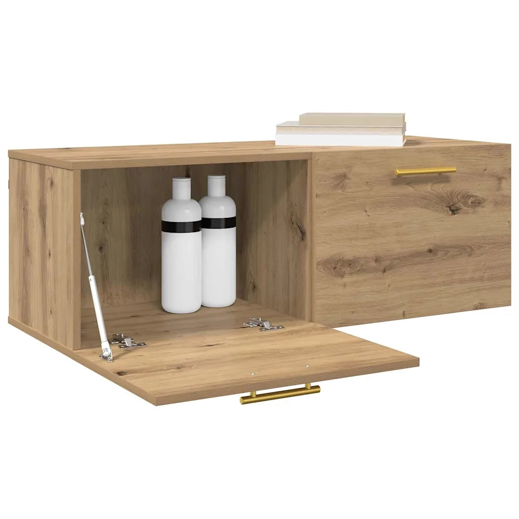 Armadietto a muro rovere artigianale 100 x 36.5 x 35 cm