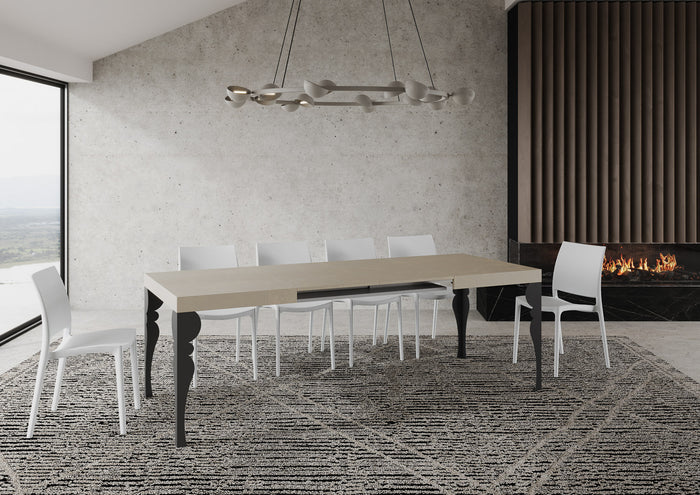 Tavolo allungabile 90x120/224 cm Paxor cashmere gambe antracite