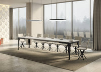 Tavolo allungabile 90x120/380 cm Paxor Evolution Bianco Frassino telaio Antracite