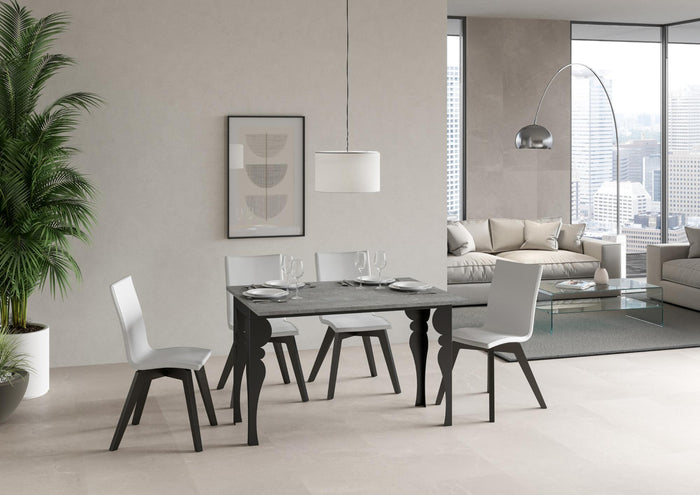 Tavolo apribile 120/200x45/90 cm Paxor Double Cemento telaio Antracite