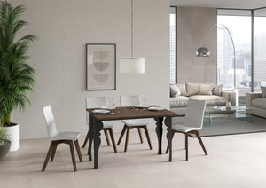 Tavolo apribile 120/200x45/90 cm Paxor Double Noce telaio Antracite