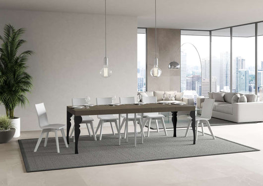 Tavolo allungabile 90x90/246 cm Paxor Premium tortora gambe antracite