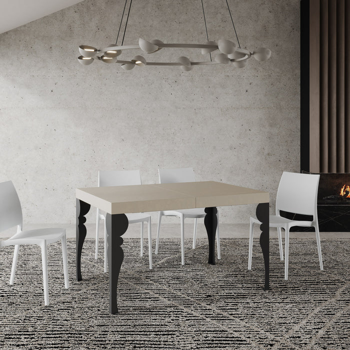 Tavolo allungabile 90x140/244 cm Paxor Premium cashmere gambe antracite