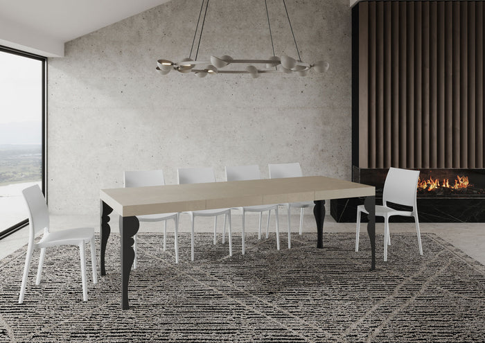 Tavolo allungabile 90x140/244 cm Paxor Premium cashmere gambe antracite