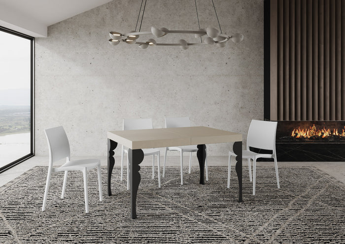 Tavolo allungabile 90x140/400 cm Paxor Premium cashmere gambe antracite