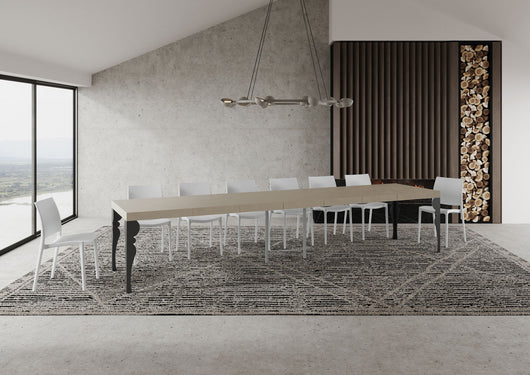 Tavolo allungabile 90x140/400 cm Paxor Premium cashmere gambe antracite