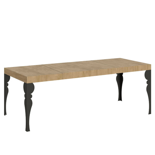 Tavolo allungabile 90x200/460 cm Paxor Premium quercia natura telaio Antracite
