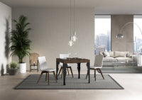 Tavolo allungabile 90x90/246 cm Paxor Premium Noce telaio Antracite