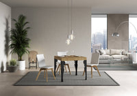 Tavolo allungabile 90x90/246 cm Paxor Premium Quercia Natura telaio Antracite