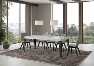Tavolo allungabile 90x140/400 cm Paxor Premium bianco frassino telaio Antracite
