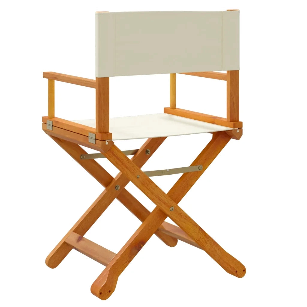 Sedie da Regista Pieghevoli 2 pz Bianco Crema in Tessuto 365835