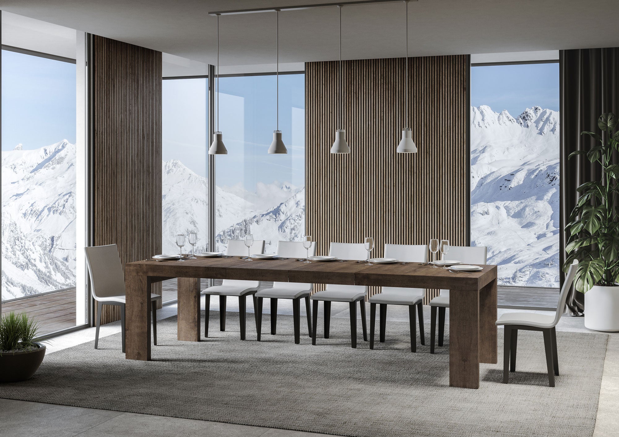 Tavolo allungabile 90x160/264 cm Roxel Premium Noce