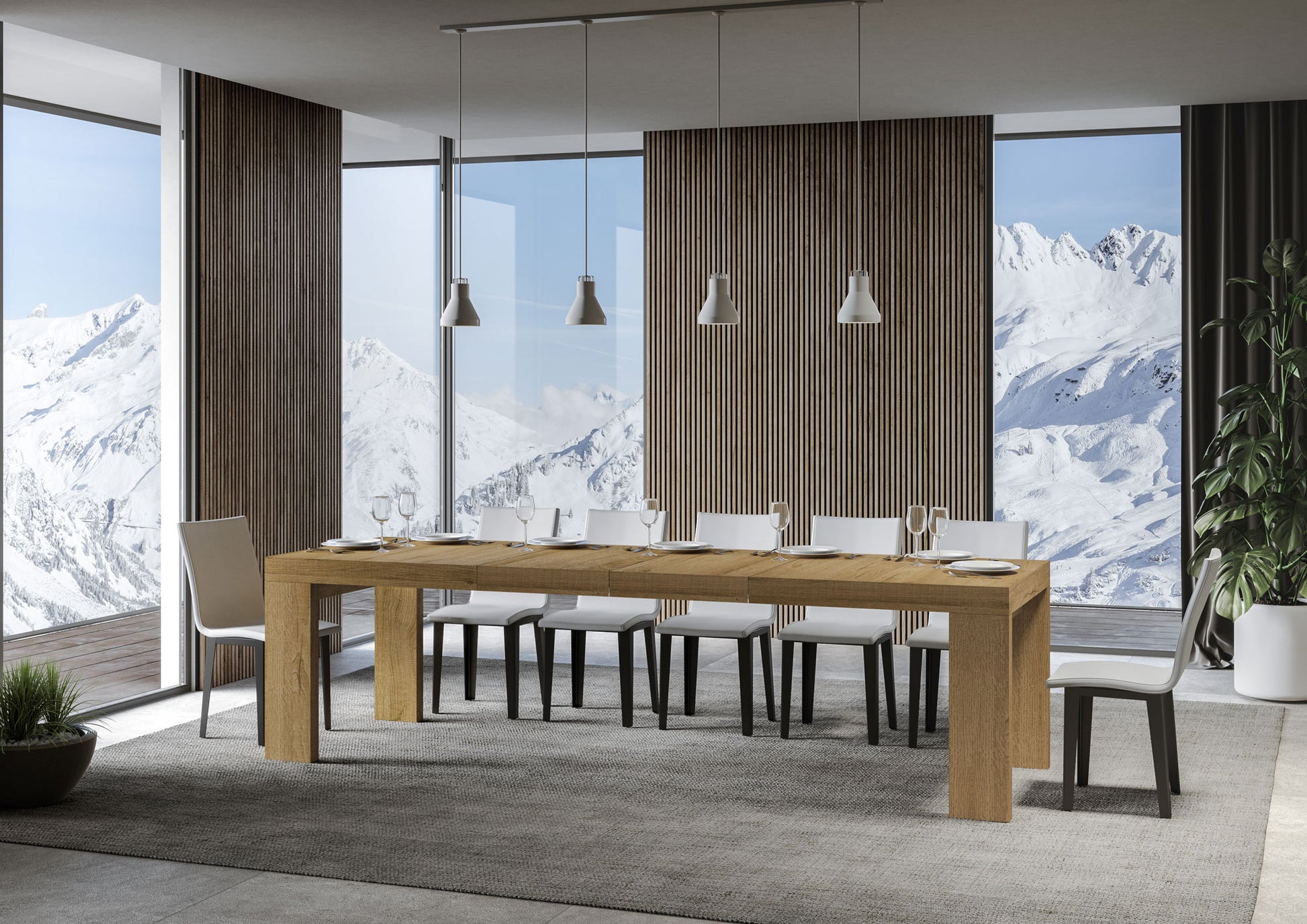 Tavolo allungabile 90x200/460 cm Roxel Premium quercia natura