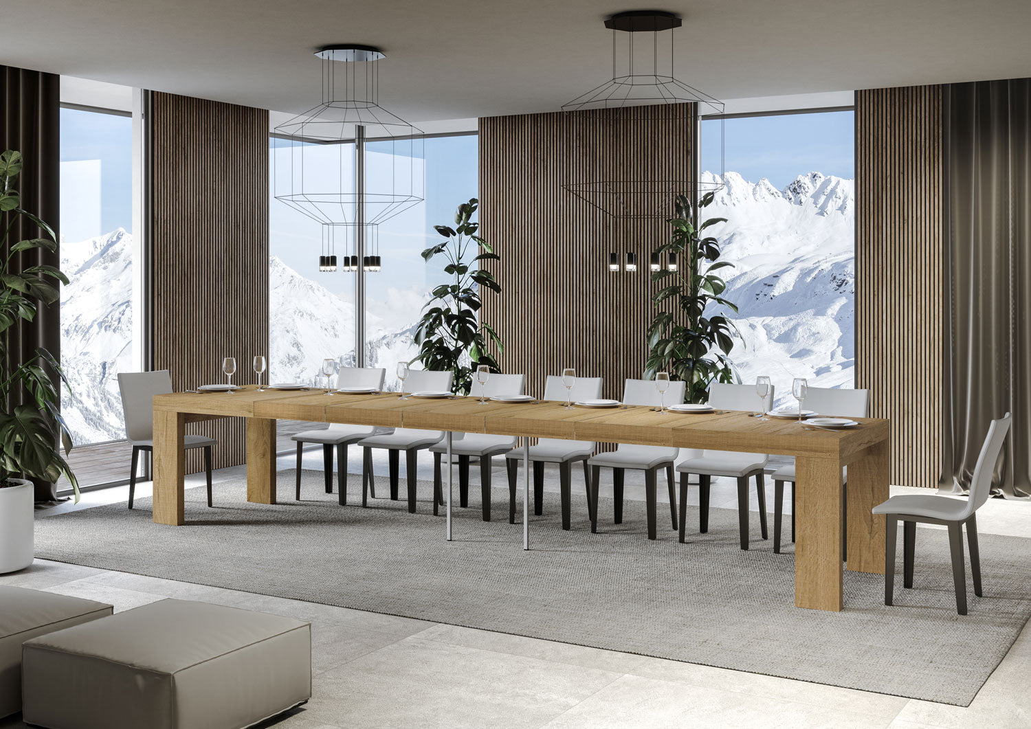 Tavolo allungabile 90x200/460 cm Roxel Premium quercia natura