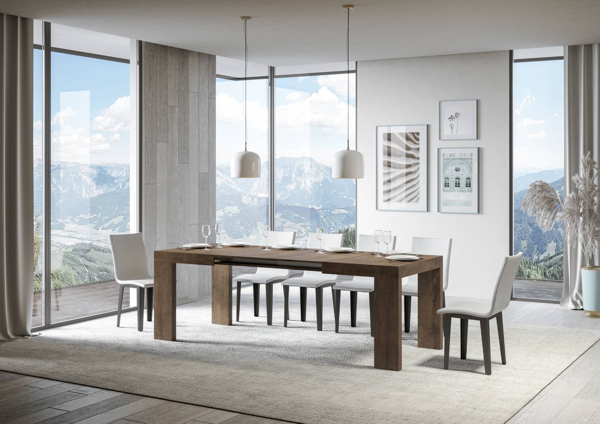 Tavolo allungabile 90x140/400 cm Roxel noce