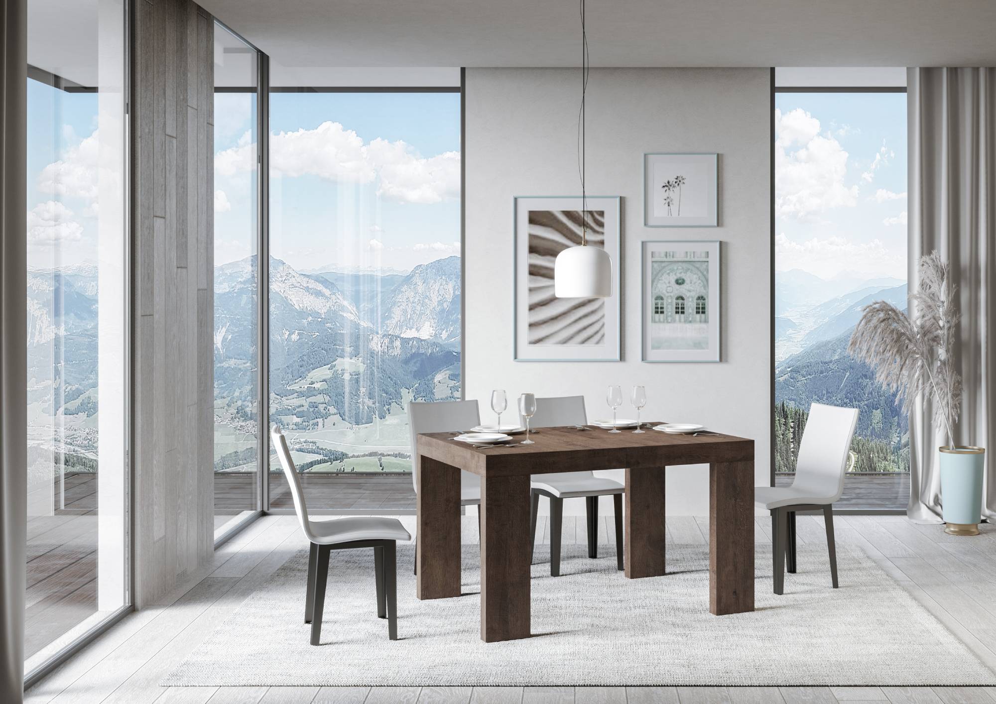 Tavolo allungabile 90x130/390 cm Roxel Noce