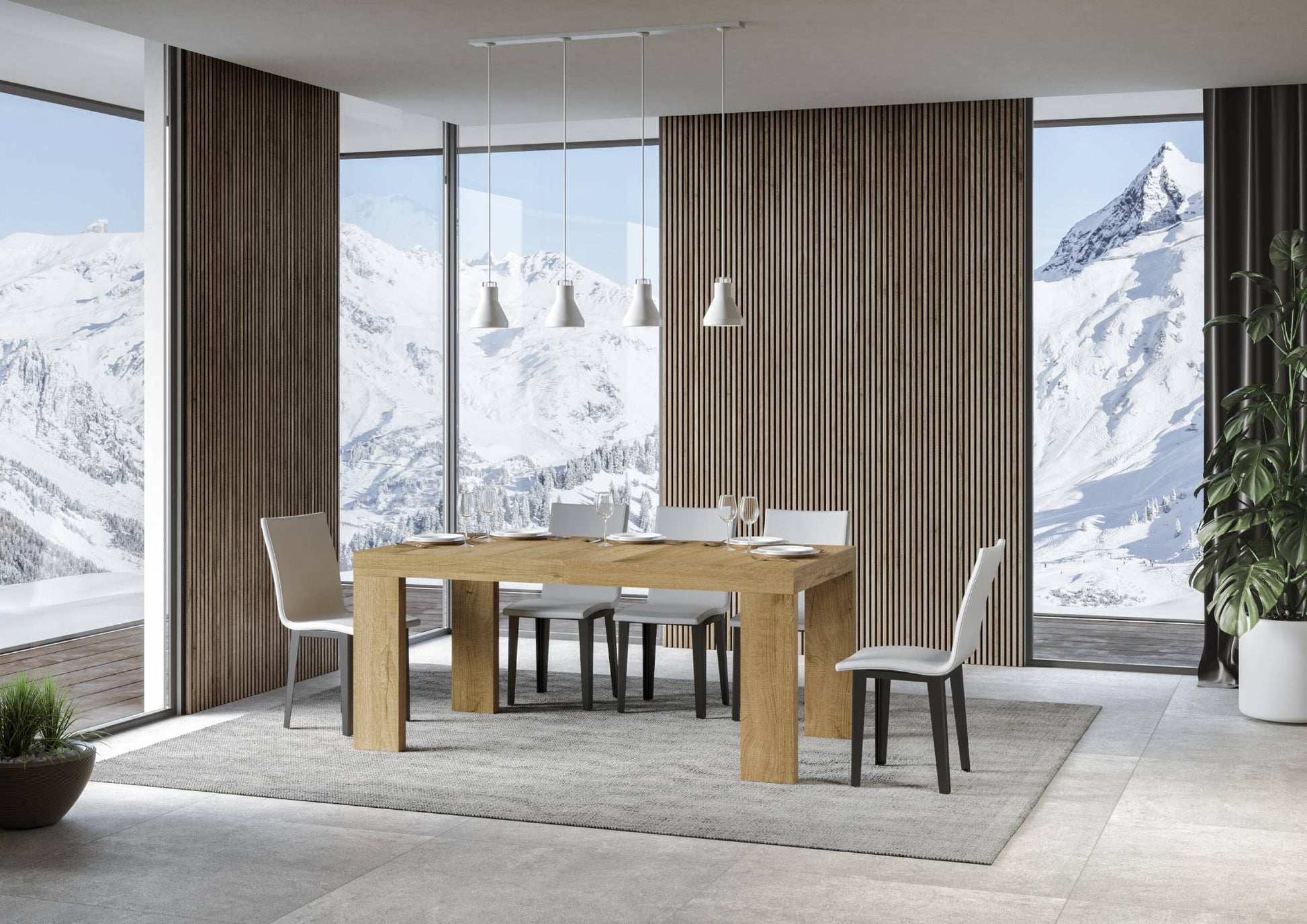 Tavolo allungabile 90x160/420 cm Roxel Quercia Natura