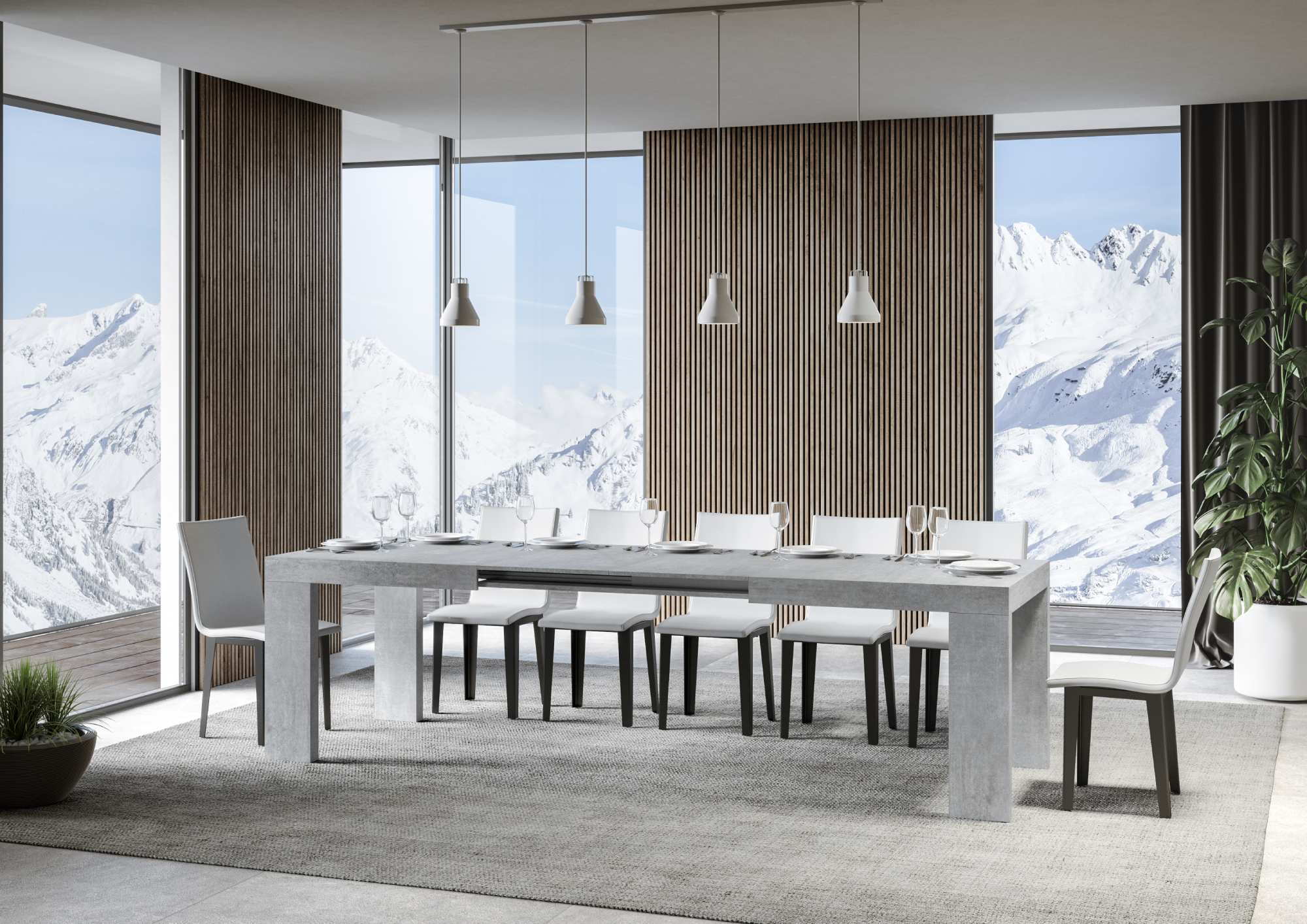 Tavolo allungabile 90x180/440 cm Roxel Cemento