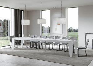 Tavolo allungabile 90x130/390 cm Pimbo Premium bianco frassino