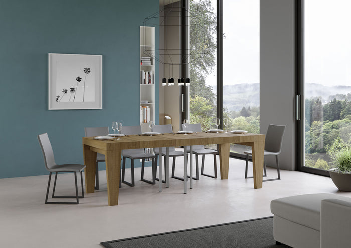 Tavolo allungabile 90x90/246 cm Pimbo Premium Quercia Natura