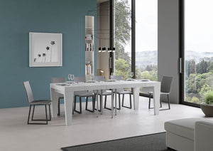 Tavolo allungabile 90x90/246 cm Pimbo Premium Bianco Frassino