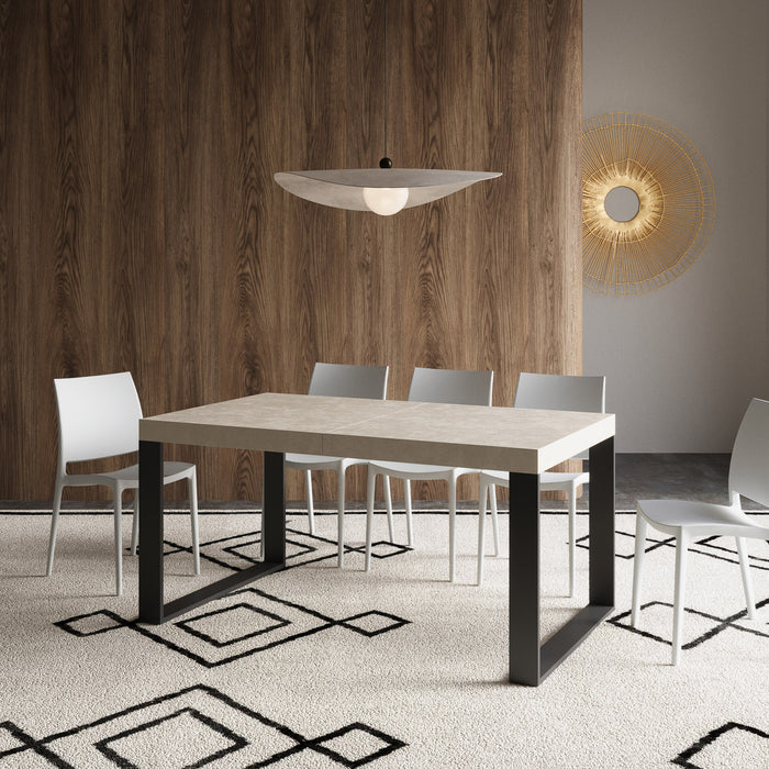 Tavolo allungabile 90x160/264 cm Tekno Premium Cashmere gambe antracite