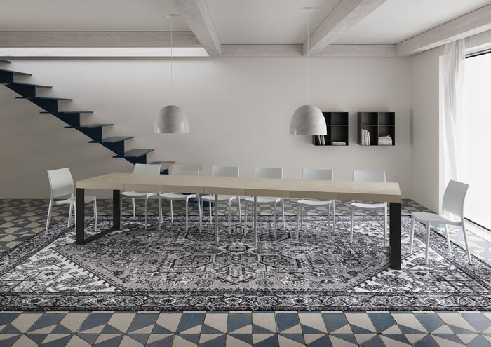 Tavolo allungabile 90x140/400 cm Tekno Premium Cashmere gambe antracite