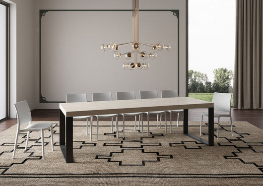 Tavolo allungabile 90x200/460 cm Tekno Premium Cashmere gambe antracite