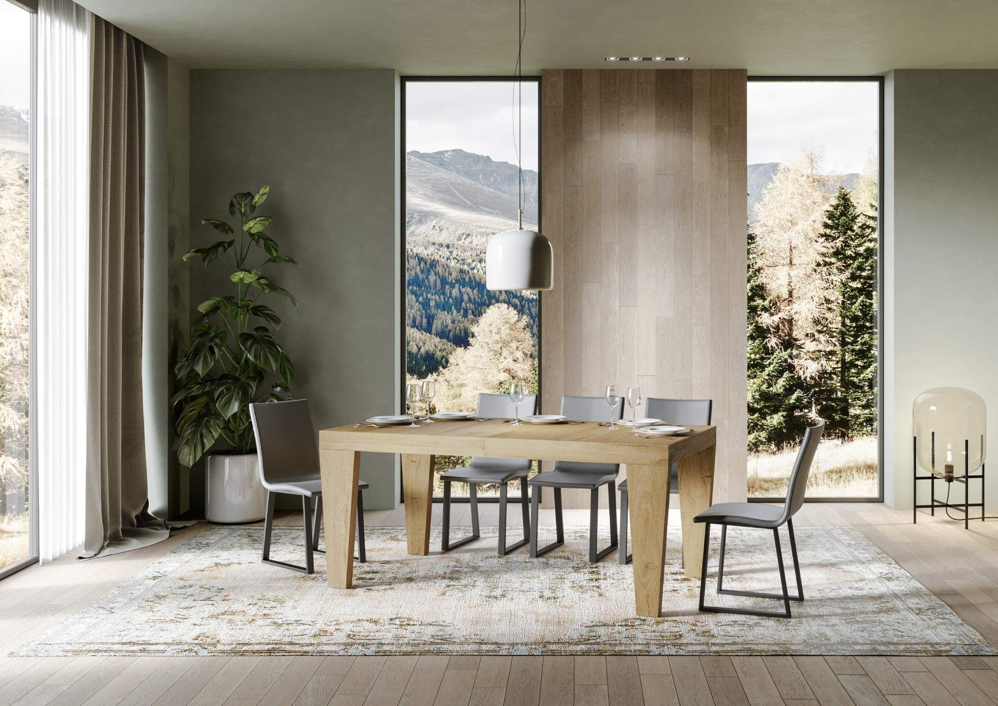 Tavolo allungabile 90x180/440 cm Pimbo Quercia Natura