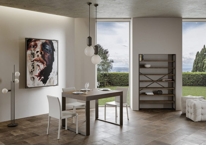 Tavolo allungabile 90x130/390 cm Tekno Premium Noce telaio Antracite