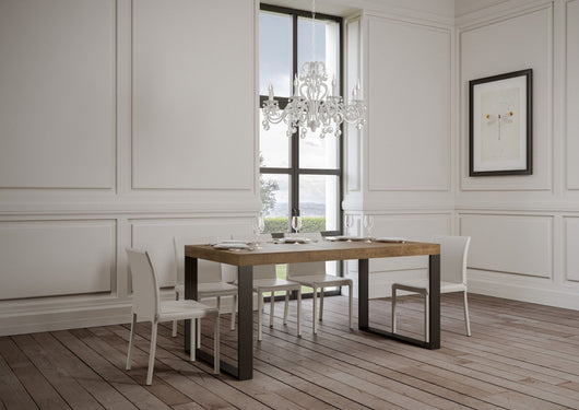 Tavolo allungabile 90x180/440 cm Tekno Premium Noce telaio Antracite