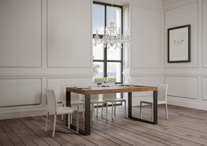 Tavolo allungabile 90x180/440 cm Tekno Premium Noce telaio Antracite