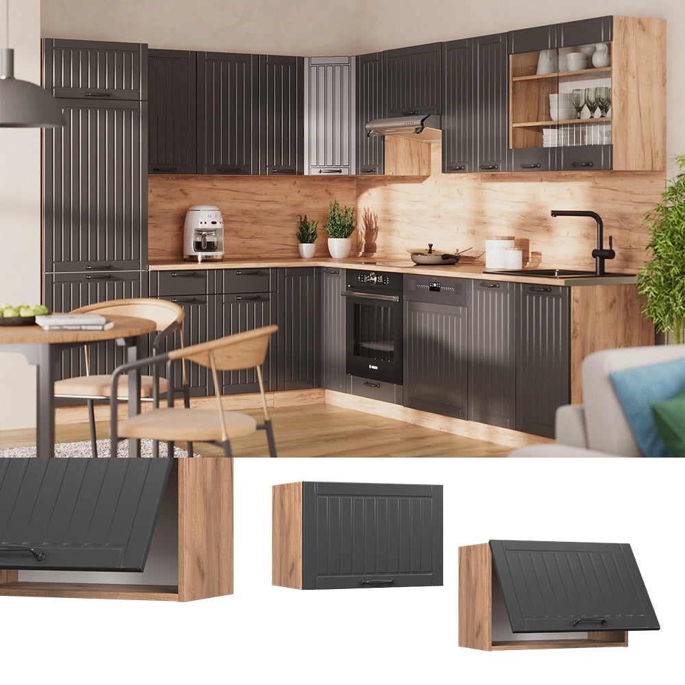 Vicco Pensile da cucina Grigio scuro 60 cm Piatto