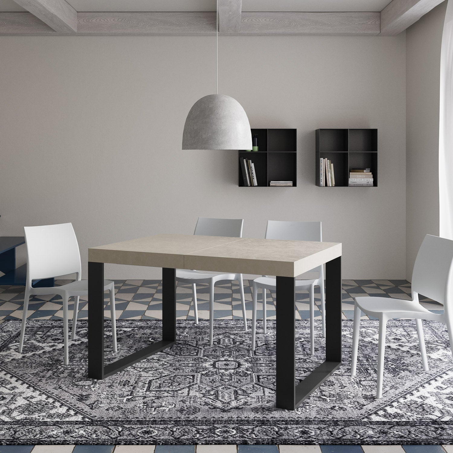 Tavolo allungabile 90x140/244 cm Tekno cashmere gambe antracite