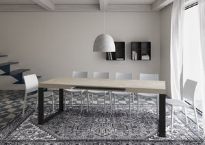 Tavolo allungabile 90x120/224 cm Tekno cashmere gambe antracite