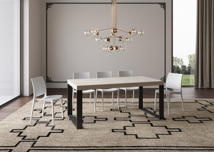 Tavolo allungabile 90x180/284 cm Tekno cashmere gambe antracite