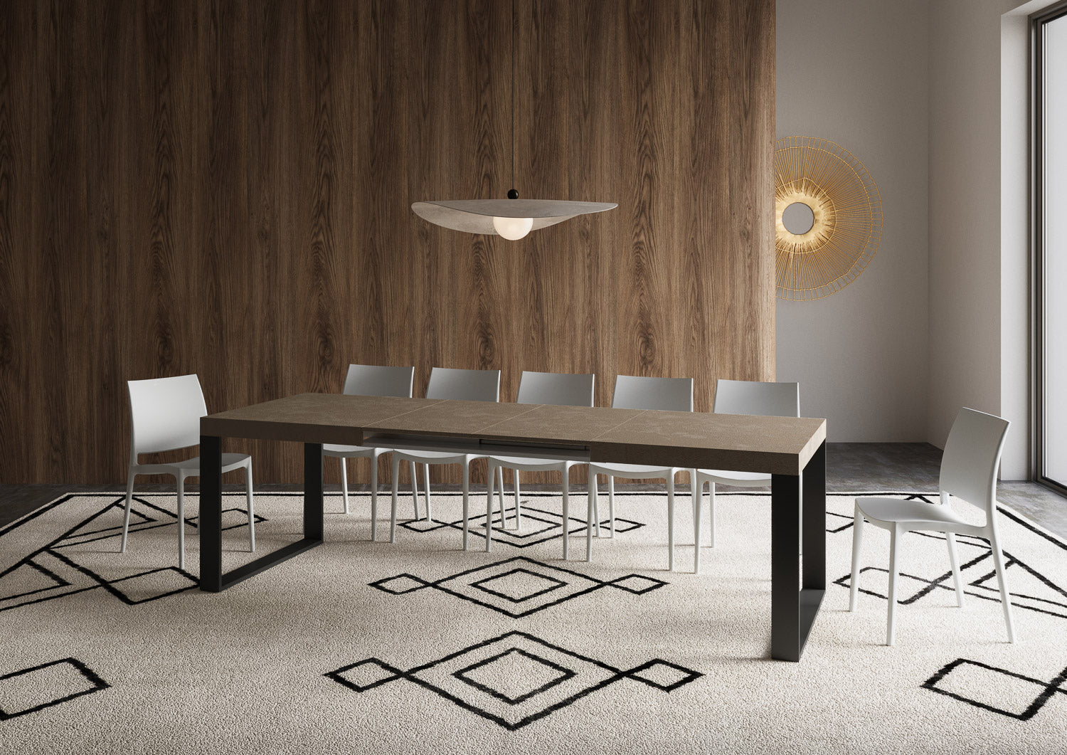 Tavolo allungabile 90x160/264 cm Tekno tortora gambe antracite