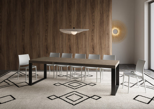 Tavolo allungabile 90x160/264 cm Tekno tortora gambe antracite