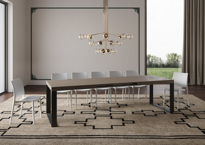 Tavolo allungabile 90x180/440 cm Tekno tortora gambe antracite