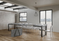 Tavolo allungabile 90x200/460 cm Tekno cemento telaio Antracite