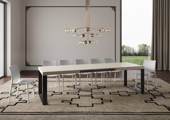 Tavolo allungabile 90x180/440 cm Tekno cashmere gambe antracite