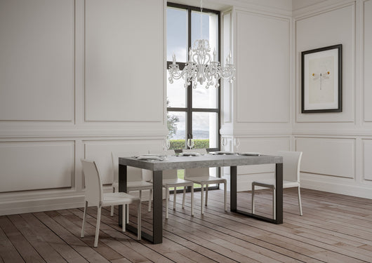 Tavolo allungabile 90x180/284 cm Tekno Cemento telaio Antracite