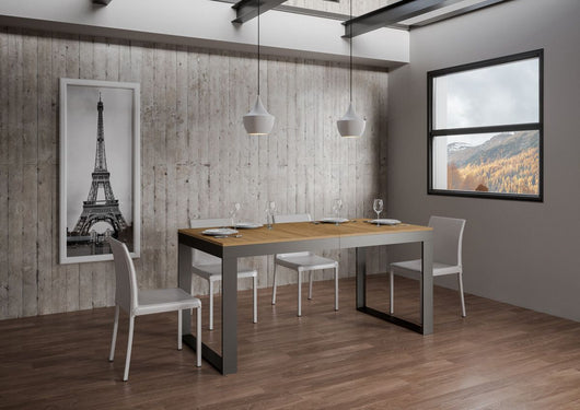 Tavolo allungabile 90x120/224 cm Tekno Evolution Quercia Natura telaio Antracite