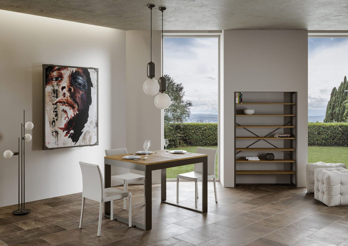 Tavolo allungabile 90x120/380 cm Tekno Evolution Quercia Natura telaio Antracite